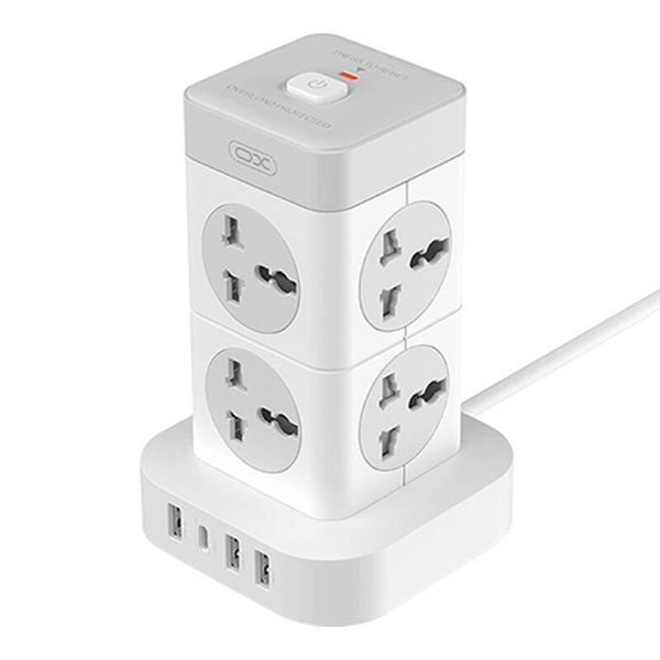 Power strip XO WL21 8x AC sockets, 3x USB-A, 1x USB-C (white)