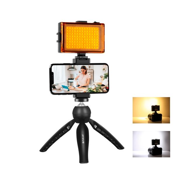 Live broadcast kit Puluz tripod mount + LED lamp + phone clamp