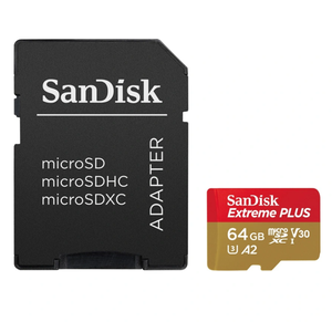 SanDisk Extreme PLUS micro SDXC 64GB + SD Adapter UHS-I U8